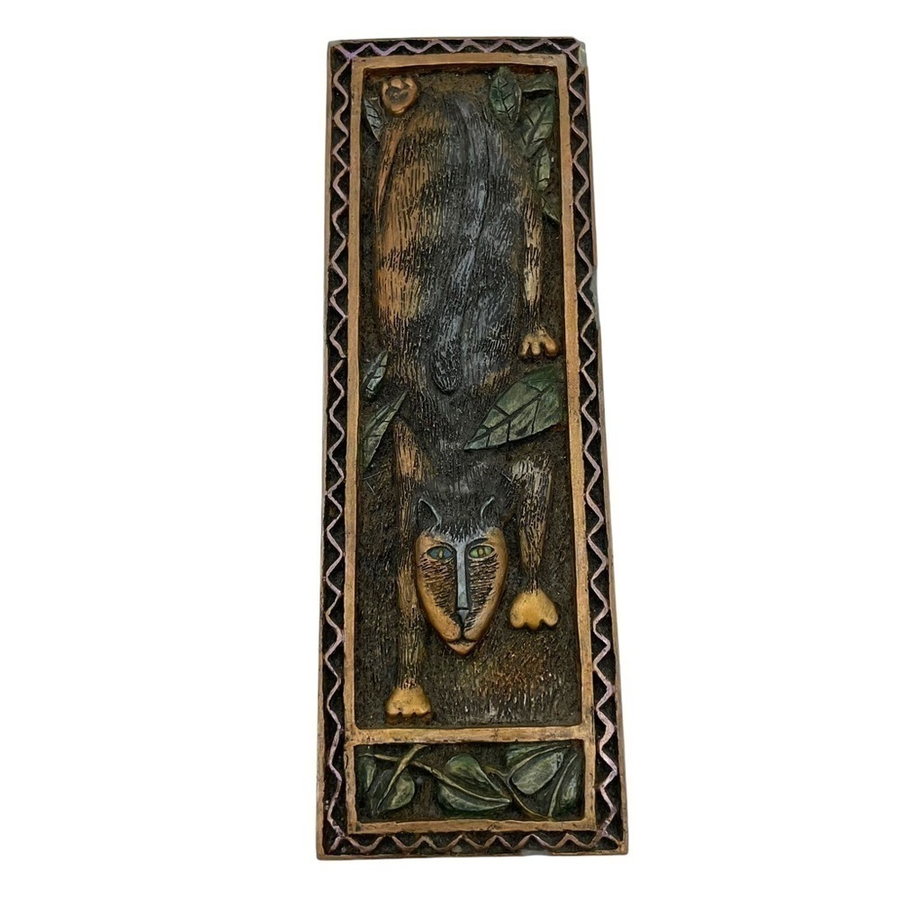 Martha McCarthy Signed Cat Plaque Vintage Y2K - Picture 3 of 7